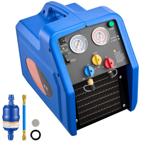 Mophorn Stazione portatile per recupero del refrigerante 3/4 CV,ideale per impianti di climatizzazione residenziali e automobilistici, velocità di 1450 giri/min, temperatura operativa 0–40 ℃