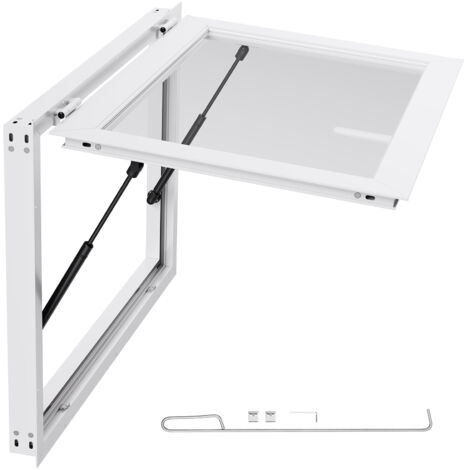 Mophorn Finestra per camion di cibo, 91,5 x 61 cm, finestra di servizio con tendalino antipioggia e cornice in alluminio per rimorchi alimentari, apertura a 85° ideale per camion di cibo (1/5)