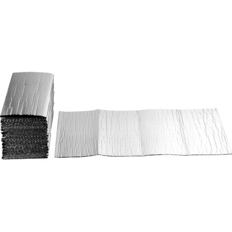 Mophorn Rotolo isolante riflettente doppio, 16 pezzi di pannelli riflettenti con struttura a bolle d'aria a doppio strato, dimensioni 1,22 x 0,61 m, ideale per isolamento termico di porte da garage (1/5)