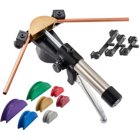 Mophorn Kit Idraulico per Piegatura Tubi,Strumento per Piegare Tubi in Rame e Alluminio con Spessore 0,6-1,5 mm,Angolo Massimo di Piegatura 90°, Dimensioni Compatibili 6-22 mm, Ideale per Riparazioni (1/5)