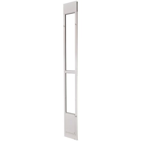 Mophorn Porta scorrevole per animali domestici con altezza regolabile da 2311 a 2439 mm, struttura in lega di alluminio, cerniere girevoli e sistema di chiusura, sportello per cani di taglia media (1/5)