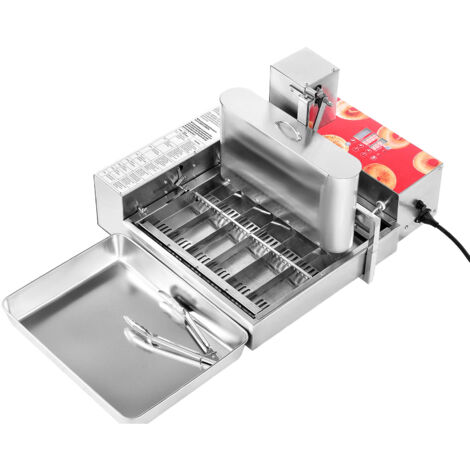 Mophorn Macchina automatica per ciambelle con friggitrice, capacità di produzione fino a 360 pezzi all'ora, attrezzatura commerciale in acciaio inossidabile con controllo intelligente e design a forma