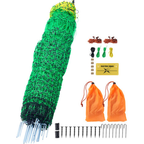 Mophorn Rete per Recinzione di Pascoli, 1,27 x 50 m, con Pali e Picchetti, Recinzione Portatile per Animali come Pecore, Capre, Cervi, Maiali, Cani, ideale per Giardini e Fattorie