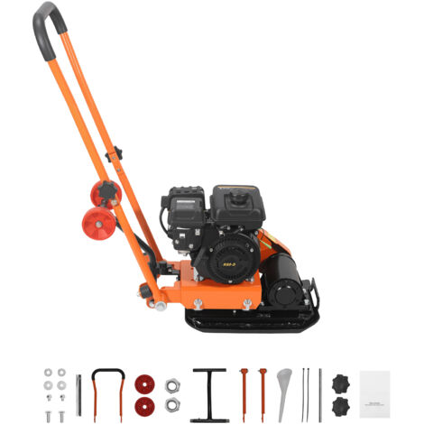 Mophorn Compattatore a Piastra Vibrante a Benzina 8 kN 2 CV, Strumento per Pavimentazioni, Paesaggistica e Asfalto, Compattatore del Terreno con Velocità 5250 giri/min e Area di Lavoro 41 x 31,5 cm