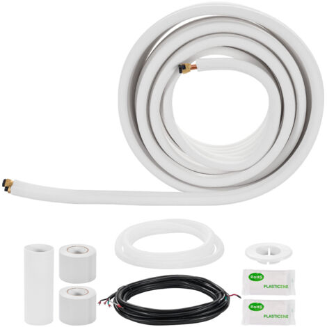 Mophorn Set di Tubi Mini Split da 15,2 m in Rame per Aria Condizionata con Diametro Esterno di 6,4 e 9,5 mm, Raccordi di Alta Qualità, Compatibile con Sistemi di Condizionamento Mini Split HVAC