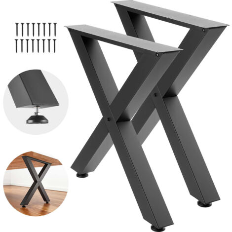 Mophorn Gambe per Tavolo in Acciaio, Smontabili e Modulari, Struttura a X Robusta, Montaggio Semplice, Capacità di Carico Fino a 1000 kg, Set di 2, 75 x 76 cm, Ideali per Tavoli da Bar e da Lavoro