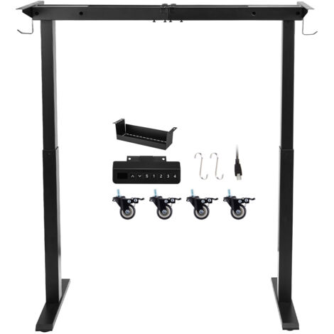 Mophorn Struttura Scrivania Elettrica Regolabile in Altezza con Doppio Motore, Telaio da 104 a 160 cm, Altezza Personalizzabile con 4 Livelli di Memoria, Ideale per Ufficio Seduto o in Piedi