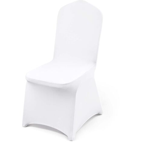 VEVOR Coprisedie Pieghevoli in Spandex Elasticizzato, Coprisedie Universali, Fodere Protettive Lavabili Rimovibili, per Matrimoni, Banchetti, Feste, Celebrazioni, Sala da Pranzo (50 Pezzi Bianco)