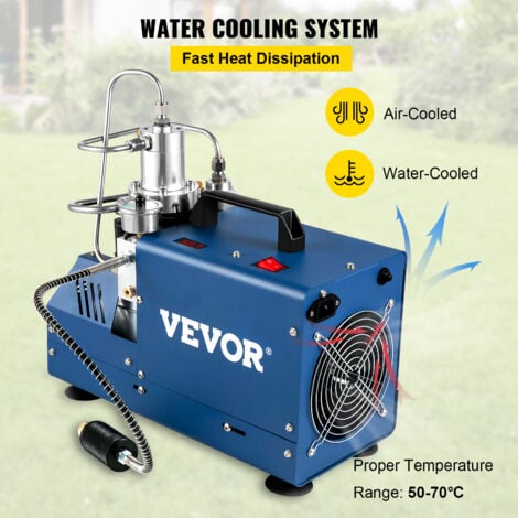 VEVOR Compressore Elettrico ad Alta Pressione 1800W Pompa ad Aria Compressa a Modo di Arresto Automatico 220V con Tubo e Tappo, Adatta per Bombole Subacquee, Carabine PCP, Bombole di Paintball, ecc.
