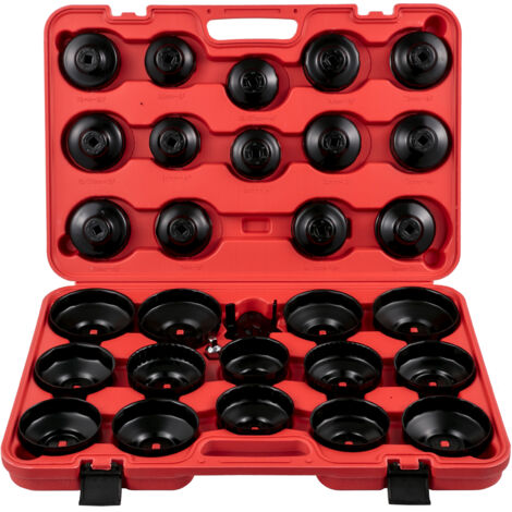Mophorn Set di chiavi a bussola per filtro dell'olio, 30pcs, kit di chiavi in acciaio robusto, design a basso profilo da 3/8", chiave per tappo filtro dell'olio, ideale per spazi ristretti (1/5)