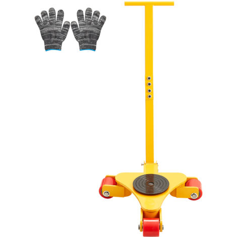Mophorn Carrello per macchinari 6614 LBS/3T, carrello industriale in acciaio al carbonio con maniglia, 3 ruote girevoli in PU a 360°, tappo antiscivolo, per uso in magazzino e officina (1/5)