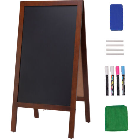 Mophorn A Frame Lavagna a gesso,Segni di marciapiede a doppia faccia,Lavagna in legno vintage autoportante con gessi e cancellino magnetico,Tavola sandwich all'aperto marrone rustico, 20"x40", Cucina (1/5)