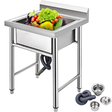 Mophorn Lavello Commerciale in Acciaio Inossidabile non Magnetico 36,5 x 24 x 23,5 Pollici, Lavandino della Cucina con Scompartimento, Attrezzatura Completa del Lavandino di Preparazione di Utilita
