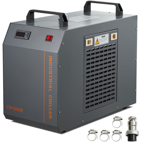 Mophorn Refrigeratore deacqua industriale, CW-5202, sistema di raffreddamento, capacita del serbatoio dellacqua 7 litri, portata 18 l/min per macchina per incisione laser