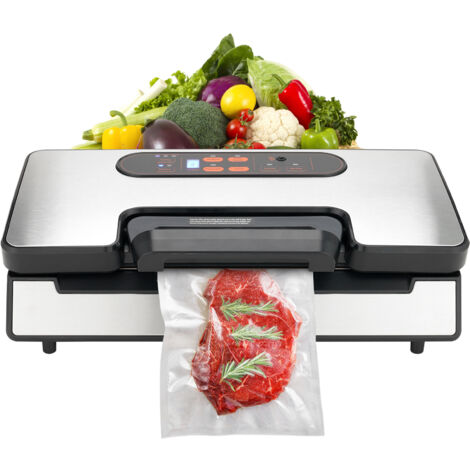 Mophorn Macchina Sottovuoto per Alimenti 130W Sigillatore per Cibi Umidi Secchi Marinatura Rotoli Inclusi 90 Kpa Conservazione del Cibo con Doppia Pompa a Vuoto Lunghezza 30cm con Sacchetto Sigillato