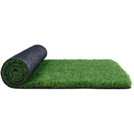 Mophorn Erba artificiale, tappeto erboso verde da 5 x 10 piedi, tappeto finto spesso 1,38" per la decorazione del prato del patio esterno, facile da pulire con fori di drenaggio
