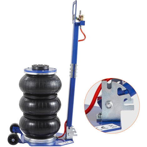 Mophorn Cric pneumatico da 3 tonnellate, cricco pneumatico a tripla borsa da 6600 libbre con sei tubi in acciaio, solleva 17,7" in 3-5 secondi, cricco pneumatico con manici lunghi regolabili per auto