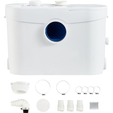 Mophorn Pompa maceratrice 700W 9600L/h Portata 32,8ft/10m Prevalenza Pompa di sentina per fognatura 3 ingressi acqua per WC Seminterrato Cucina Lavello Doccia Vasca da bagno Smaltimento acque reflue