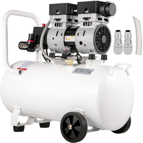 Mophorn Compressore dearia da 11 galloni, ultra silenzioso, 1 HP, serbatoio in acciaio senza olio, 750 W, 8 bar, portatile per riparazioni domestiche, gonfiaggio pneumatici