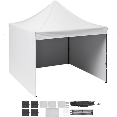 Mophorn Gazebo Tenda Pop-up Pieghevole con Pareti Laterali Rimovibili Gazebo 304,8 x 304,8 cm Portatile con Borsa a Rotelle, Tendalino Impermeabile per Eventi Feste Campeggio allAperto Giardino Bianco