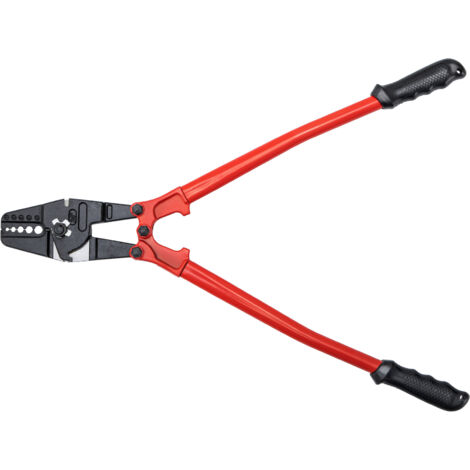 Mophorn Pinza Piegatrice Manuale 24 pollici, Utensile per Pressatura da 1/16 a 3/16 Pollici, Utensile per Crimpatura a Fune Rosso, Tagliafili per Cavi con Piegatrice a Mano con Impugnatura Ergonomica