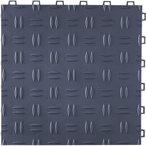 Mophorn Piastrelle per pavimenti da garage ad incastro 12" x 12" x 0,53", confezione da 50, antiscivolo, bifacciali, pavimentazione per garage, scantinati, officine di riparazione, grigio grafite