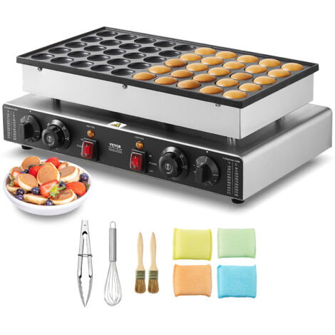 VEVOR Macchina per mini pancake olandese da cucina uso commerciale, 50 Pezzi, Diametro 43 mm, Macchina per mini dorayaki, 1700 W, Controllo di Temperatura Tempo, per Cucina commerciale feste evento