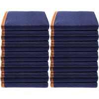 Mophorn Moving Blankets 80" x 72" 35 libbre/dozzina Confezione da 12 Cotone riciclato e non tessuto professionale Tappetini per traslochi resistenti per mobili, pavimenti, elettrodomestici