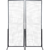 Mophorn Pannelli da parete a griglia 2' x 5.6', torre, confezione da 2,base a T da pavimento, espositori bifacciali,perfetti per artigianato artistico e negozi al dettaglio,include clip e ganci extra