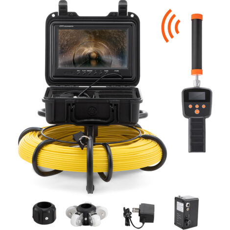 Mophorn Cámara EndoscópicaDrenaje Pantalla de 9" con IP68 Impermeable Batería de 4500 mAh 12LED Ajustable Cable 91.5 m Tarjeta SD de 16GB para Tubería de Alcantarillado Drenaje de Plomería en Hogar (1/5)