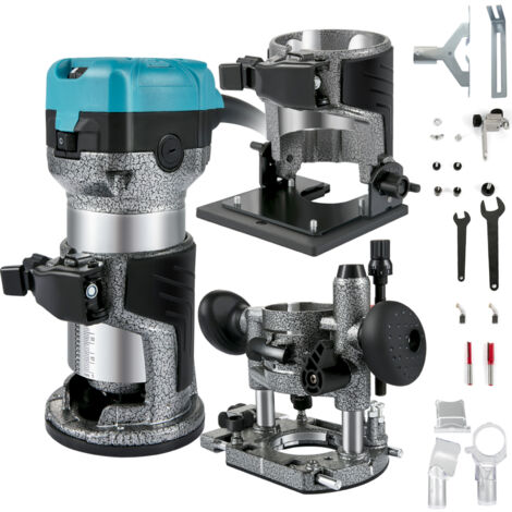 Mophorn Enrutador de Palma 3 Bases lncluidas:Base Fija, de Inmersión e Inclinable 710W 13000-33000r/min Herramienta Compacta de Enrutador de Palma de Madera Carpintero Carpintería 6 y 8mm Fresadora