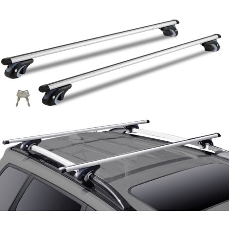 Mophorn Barras Transversales Universales 2 Piezas Portaequipajes de Aluminio con Cerradura para Automóvil Carga de 200 libras Compatible con Rieles Laterales de Hasta 44" de Ancho de Recorrido