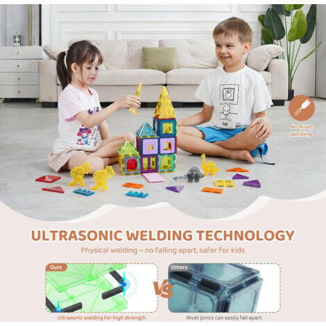 38 Piezas De Bloques Magnéticos Para Niños – Set Montessori De Construcciones 2D Y 3D, Regalo Educativo