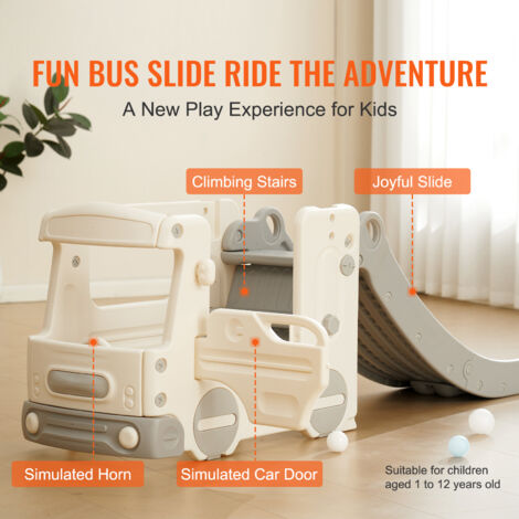 4 En 1 Tobogán Para Niños De 18 Meses Con Forma De Elefante Pelota De Baloncesto Zona De Amortiguación Escalones Antideslizantes