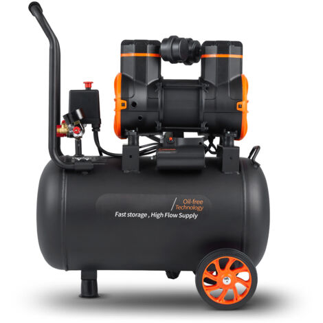 Mophorn Compresor de aire de 9,3 galones, 2,5 HP, 2,2 CFM a 90 PSI, sin aceite, presión máxima de 116 PSI, silencioso de 70 dB para reparación de automóviles, inflado, pintura y clavado