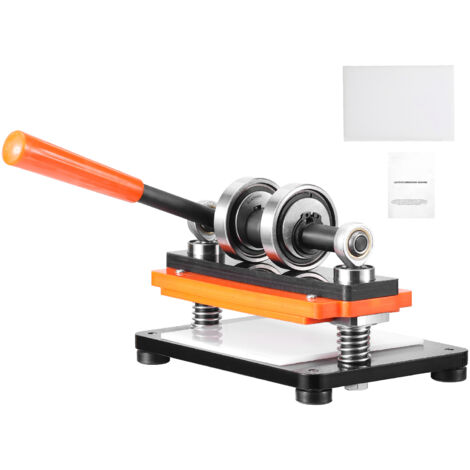 Mophorn Máquina cortadora de cuero, placa de grabado en relieve de 7,1 x 3,9 pulgadas, carrera de 0,47 pulgadas, ejes guía dobles, para varios materiales, 110 V, troqueladora manual