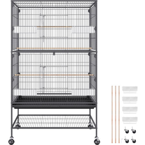 Jaula Grande Para Loros Y Aves - Estructura Metálica Blanca, Amplia Para Vuelo