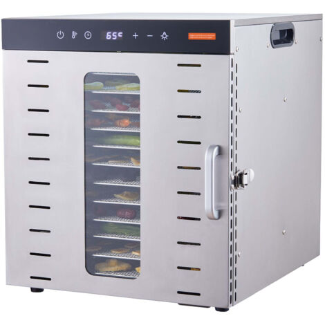 Mophorn Deshidratador de alimentos de 10 bandejas, de acero inoxidable, 1000 W, para secar carne seca y frutas