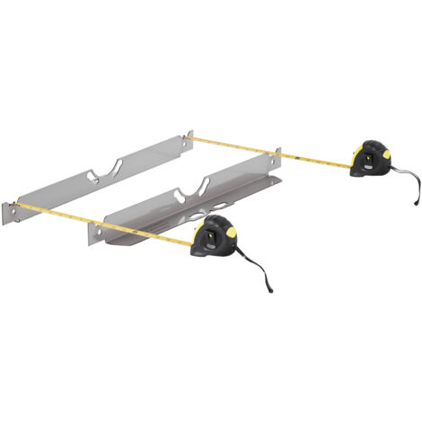 Mophorn Herramienta de alineación de ruedas , paquete de 2 placas de alineación de puntera de acero inoxidable para una medición precisa, incluye 2 cintas métricas y tabla de conversión