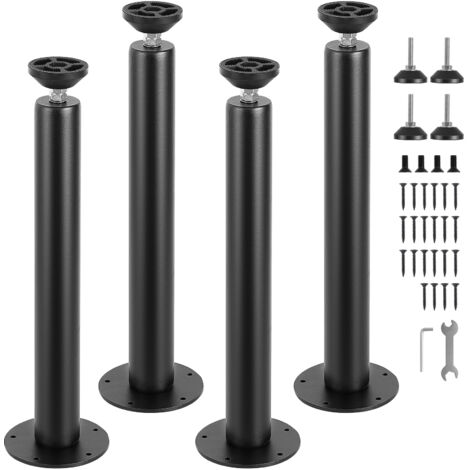Pies Ajustable Para Muebles Patas De Metal De Altura Ajustable Negro 150mm - Juego De 8 | Leroy