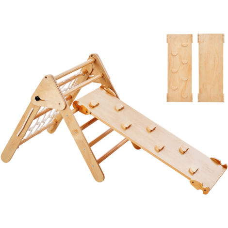 Gimnasio De Escalada Montessori De Madera Para Bebés, Arco Y Escalera 2 En 1 Con Cojín, Para Interiores