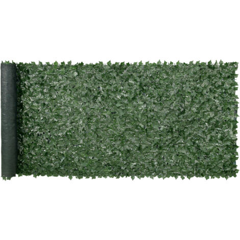 Mophorn Valla de Privacidad de Hiedra, Pantalla de Pared Verde Artificial de 1,5 x 4 m, Valla de Hiedra Verde con Respaldo de Tela de Malla y Junta Reforzada, Setos Falsos Decoración de Hojas de Vid