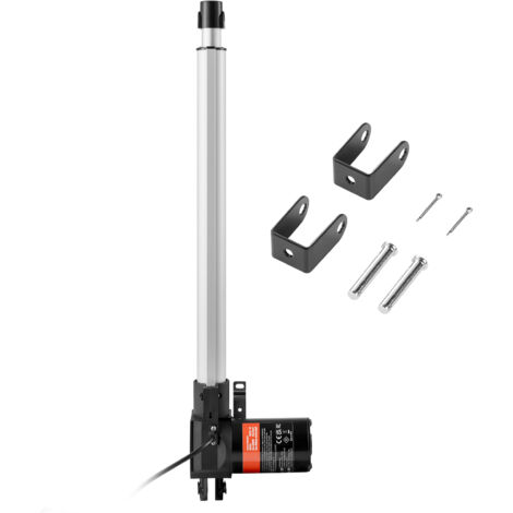 Mophorn Actuador Lineal de 12V, Actuador de Movimiento Lineal de Alta Resistencia 400mm 6000N 5mm/s con Soporte de Montaje y Protección IP44 para Puertas Electricas, Maquinaria Industrial, Barcos, Car (1/5)