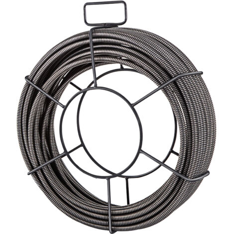 Mophorn Cable de limpieza de desagües de 50 pies x 3/8 pulgadas, barrena de alcantarillado de núcleo sólido para tuberías, eliminación de obstrucciones, barrena de drenaje de alta resistencia