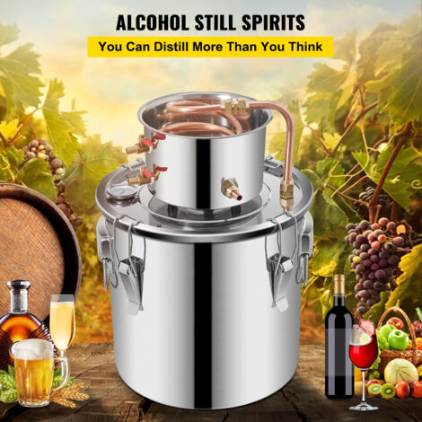 Destilador De Agua Y Alcohol De 10 Litros De Acero Inoxidable Con Cúpula De Cobre, Kit Para Whisky, Brandy Y Ginebra