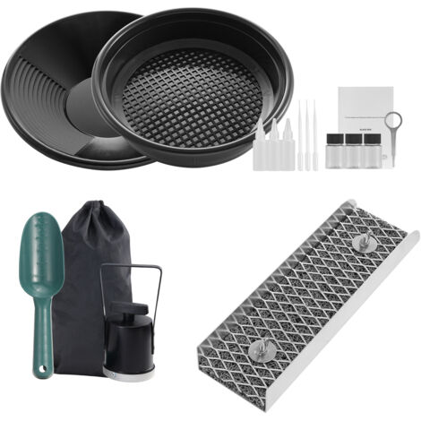 Mophorn Lavado de Oro Portátil, 16 Piezas, Rampa de Lavado de Oro de 12 pulgadas, Aluminio Resistente con Marco, Tamiz, Pipetas, Pala y Bolsa de Transporte para Minero, Buscador de Oro, Ríos de Jardín