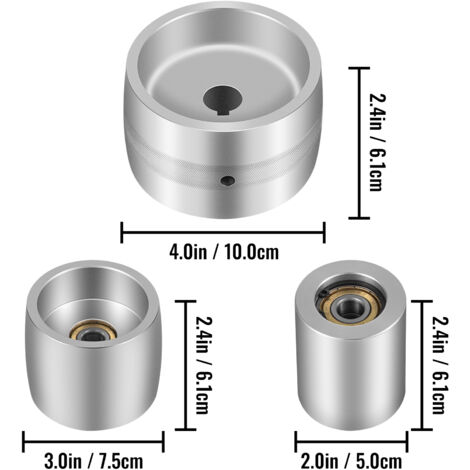 Juego De 4 Ruedas Para Lijadora De Banda De 4 Pulgadas – CNC, Eje De 19 Mm, Fabricado En Polonia
