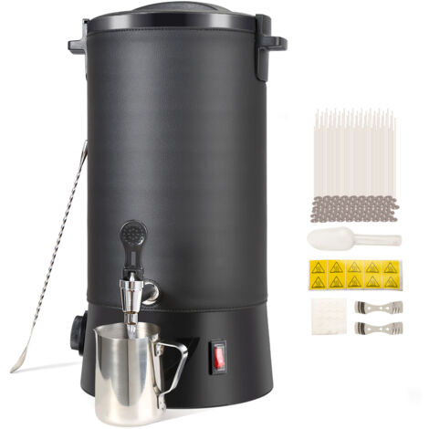 Mophorn Fundidor de Cera Electrico de 10 L Gran Capacidad Crisol Cera para Velas 1100 W Pico Máquina de Fusión de Cera Ajuste 30-110 °C de 100 Mechas y Pegatinas para Fabricación de Velas de Jabón