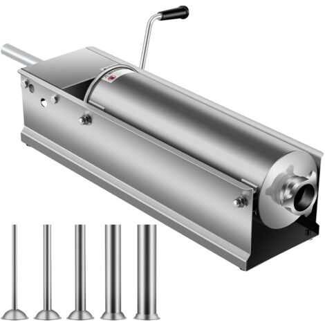Mophorn Embutidora de Chorizos Horizontal de Acero Inoxidable 7L Llenadora Manual de Salchichas para Hacer Salchichas Chorizo Hot Dogs Bratwurst Adecuado Tanto para Uso Domestico Como Comercial
