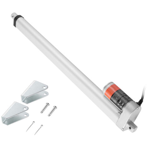 Mophorn Actuador Lineal de 12 V, Actuador de Movimiento Lineal de 450 mm 330 lbs/1500 N 5 mm/s con Soporte de Montaje y Protección IP54 para Muebles, Sistemas de Automatización, Equipos Mecánicos